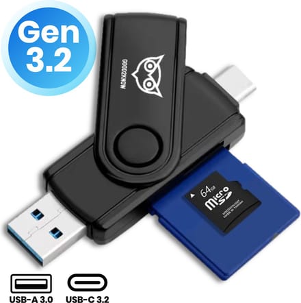 Good2know Sd Kaart Lezer – Sd Kaartlezer Usb C - Card Reader Usb A– Geheugenkaartlezer – SD Card Reader iOS, Windows, Android