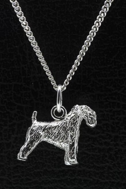Zilveren Irish soft-coated wheaten terrier ketting hanger - groot