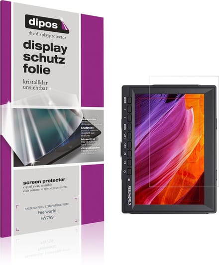 dipos – 2x Beschermfolie geschikt voor Feelworld FW759 | Krasbestendige & heldere Screenprotector Ultra-Thin