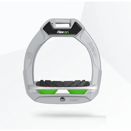 Veiligheidsstrijkers voor ruiters Ingebouwde Grip Aluminium/Grijs/Groen kind Flex-On Safe-On