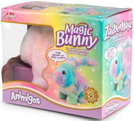 Tobar knuffel konijn Animigos Magic Rainbow Bunny Rabbit pluche.