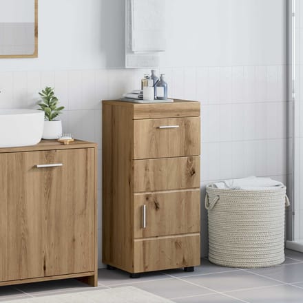 vidaXL - Badkamerkast - set - TULUM - Artisan - Eiken - 37 - x - 31,5 - x - 82 - cm