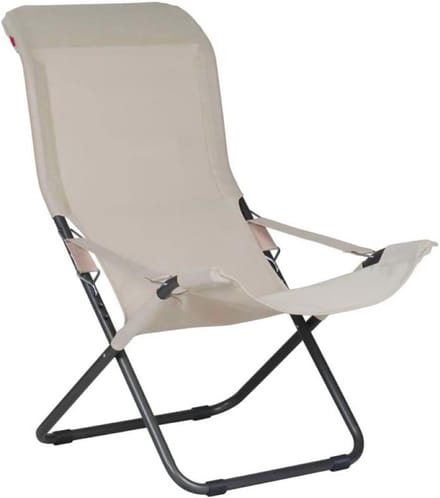 Ligstoel antraciet staal met comfortabele canvas zitting