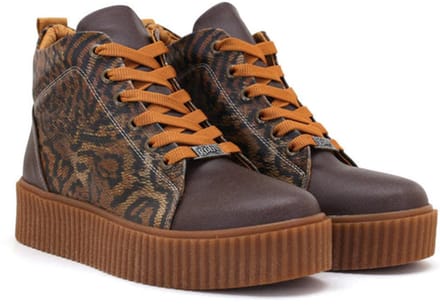 Goby Dames Veterboots – Dierenprint – Platform Zool – Handgemaakt – Premium Kwaliteit – Maat 40