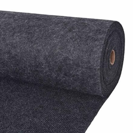 vidaXL - Tapijt - Antracietkleurig - 1,2 - x - 10 - m - Polyester
