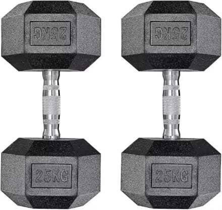Halterset - Gewichten - Halters - Voor Krachttraining & Thuisfitness - Compacte Stalen Dumbbells van 25 kg - Set van 2