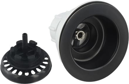 Keuken Afval Kit - Gootsteen Zeef - Voorkom Verstopping - Efficiënte Vanger - 114mm Flens - Zwart
