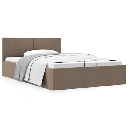 vidaXL - Bedframe - met - hydraulische - opslag - stof - taupe - 120x200 - cm