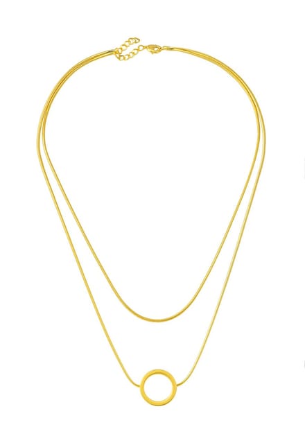 EmmyRovi – Gouden Layer Circle Ketting – RVS – 45/55 cm – Dubbellaags