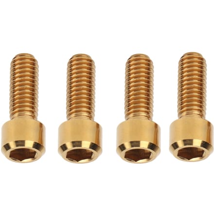 RISK 4 Stuks Mountainbike Rembouten Titanium Legering M6 16mm Fiets Schijfrem Klembouten Vaste Schroef Fietsaccessoires goud