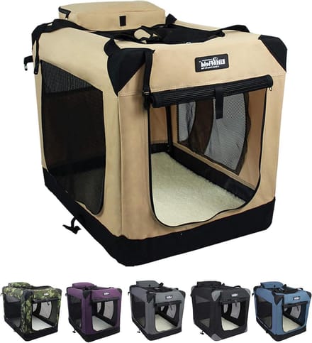 Honden Bench - Reismand - Veilig Vervoer - 3-Deurs Ontwerp - 107 cm - Beige