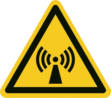 Niet-ioniserende straling sticker 200x200 mm - vinyl - ISO 7010 W005