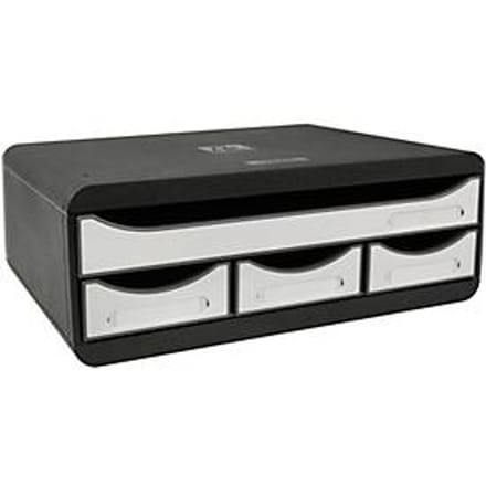 Exacompta TOOLBOX Wit glanzend, A4+ archiefmodule met 4 laden (3 kleine/1 grote), 27 cm diep, stapelbaar, 25 jaar