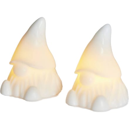 Sirius LED-decoratiefiguur Coco, wit, hoogte 10 cm, set van 2 stuks, batterijvoeding