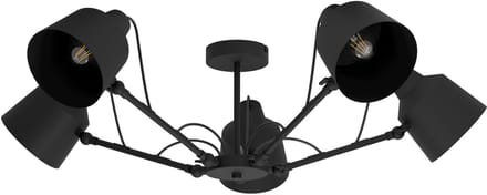 EGLO Basurtu Plafondlamp - E27 - Ø 105 cm - Zwart