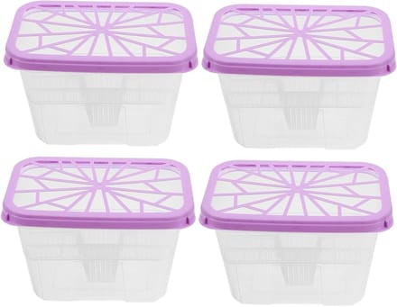 Vochtabsorber Dozen - Lege Containers - Vocht Reguleren - Herbruikbaar Ontwerp - 15 x 10 x 9.5 cm - Violet