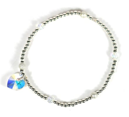 Heaven Eleven - 925 Zilver 2,5mm - swarovski hart - 16,75cm
