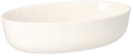 15 Herbruikbare schalen ovaal 900 ml 5,5 cm x 13,5 cm x 20,5 cm wit Cella