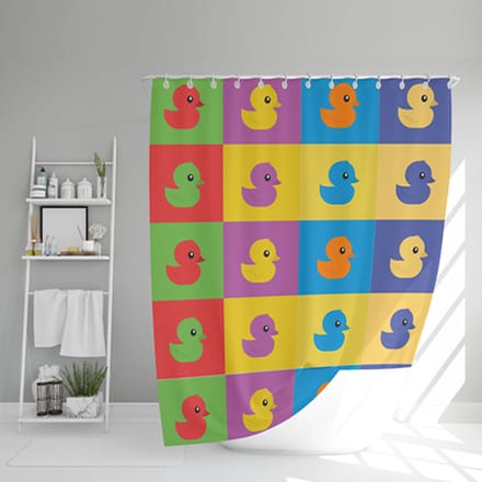 ATTREZZO® Douchegordijn PopArt Badeend - 180x180 cm
