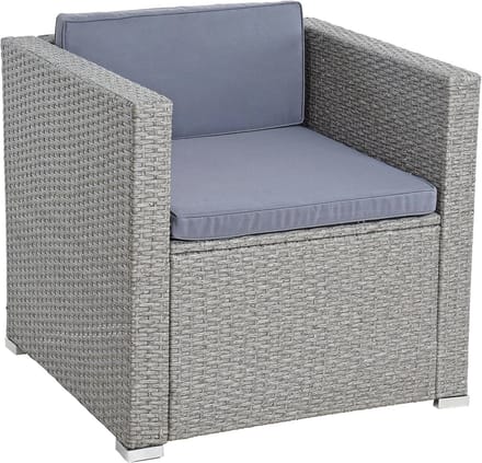 Loungebank voor Buiten - Comfortable Polyrotan Tuinstoel in Grijs