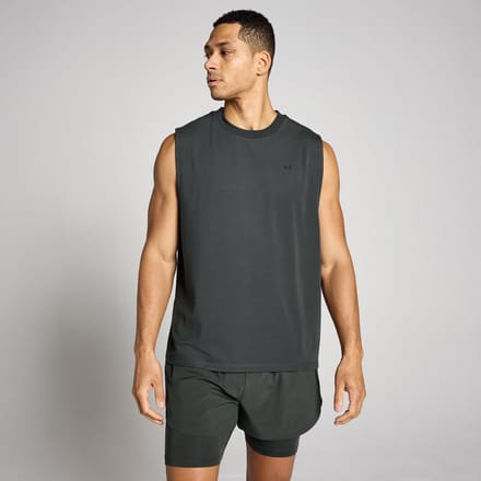 MP Heren Oversized Cotton Modal Tanktop - Gewassen Zwart - S