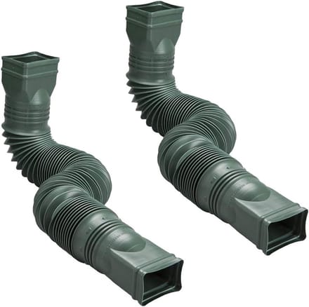 2-Pack Groene Flexibele Downspout Extension Goot Connector voor Regenwater Drainage