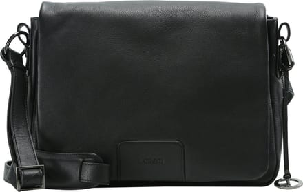 L.CREDI Leren Schoudertas Eva Flapbag Black Zwart