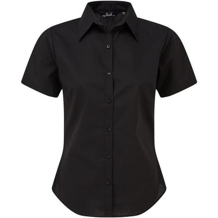 Premier Popeline blouse met korte mouwen / Gewoon werkoverhemd (Zwart)