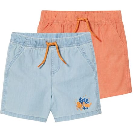 LUPILU 2 baby shorts (Lichtblauw/oranje, 62-68)