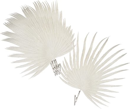 Othmar Decorations Kerstboom bladeren/takken - 12x st - op clip - wit - 27 x 25 cm