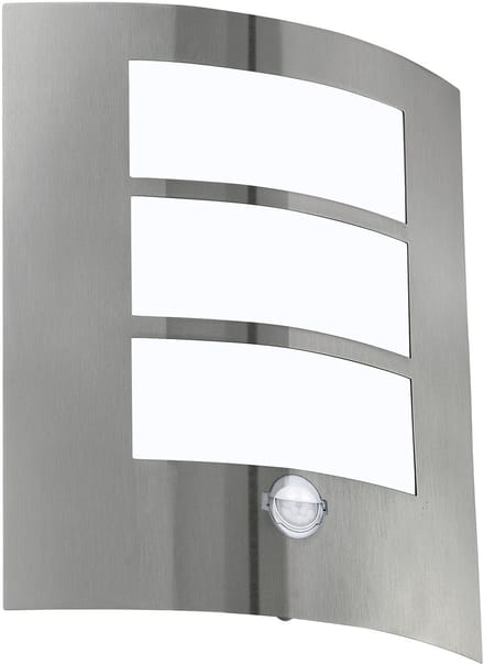 EGLO City Wandlamp Buiten - E27 - 26 cm - Bewegingssensor - RVS