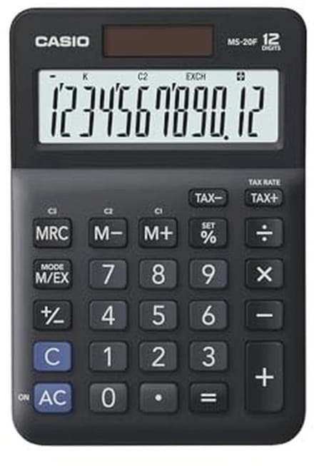 Tafelrekenmachine 12-cijferig met belasting- en valutaomrekening