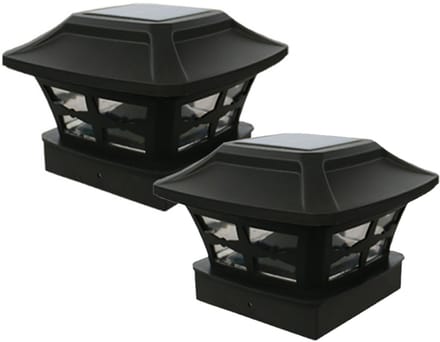 Oneay Set van 2 solar schuttingpaallampen, paalkoplampen, tuinverlichting