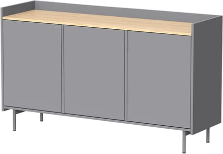 Vicco Velina Sideboard – 140 x 82 cm met 6 compartimenten Grijs/eiken