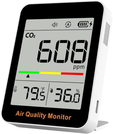 DailySupplies® Fijnstofmeter - Luchtkwaliteitsmeter Voor Binnen - Co2 Meter - Zwart