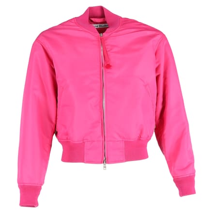 Acne Studios Bomberjack in Roze Nylon