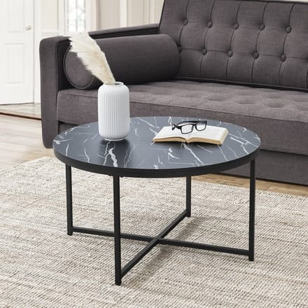 Salontafel Uppvidinge 45xØ80 cm marmer look zwart