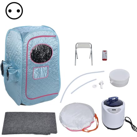 1000W Thuis Stoom Sauna Kit Draagbare Sauna Box met 1?9 Temperatuurstanden voor Gezondheidszorg white
