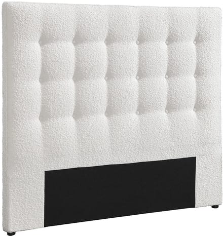 Vente-unique Gecapitonneerd hoofdeinde 180 cm - Bouclé stof - Wit - FRANCESCO