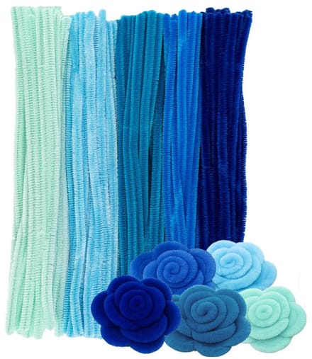 100 Gekleurde Chenilledraden Knutselen - Blauwtinten Pijpenreinigers 30 cm