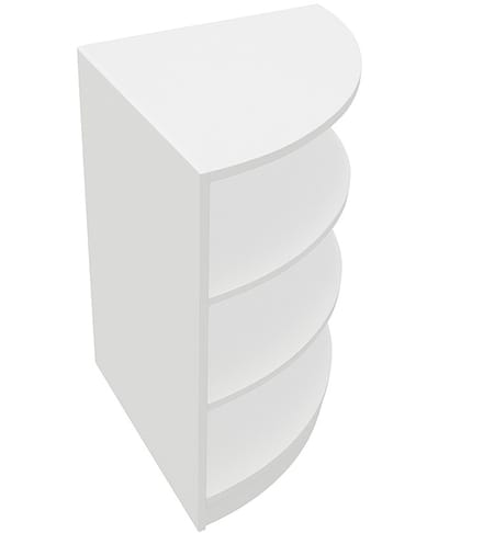 Lm60 hoekbalie - wit - 60x60x90 cm - 3 schappen