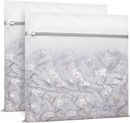 Set van 2 Extra Grote Diamond Mesh Wasmanden voor Delicade Was 61x61 cm