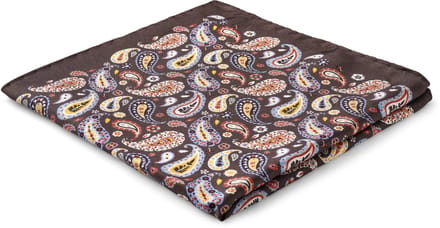 Virtuo | Bordeauxrode zijden pochet met paisleymotief