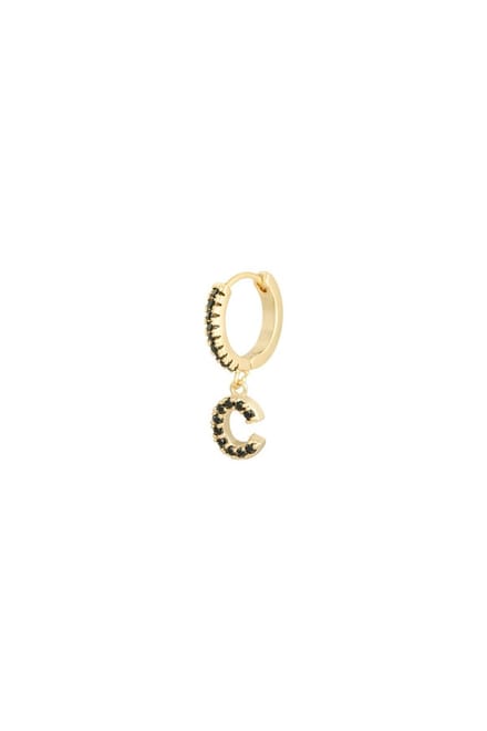 Oorbellen Letter C Zwart Copper