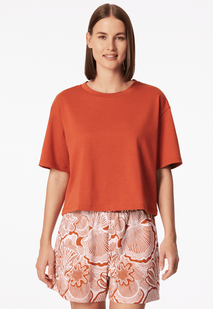 Shirt met korte mouwen van Heavy Single Jersey, terracotta - Mix+ Relax 40