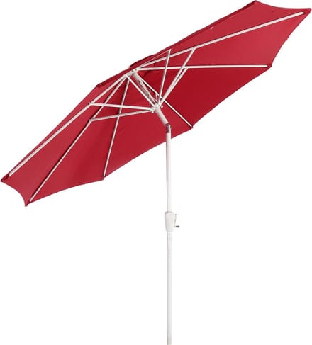 Parasol N19, tuinparasol, Ø 3m kantelbaar polyester/aluminium 5kg ~ rood