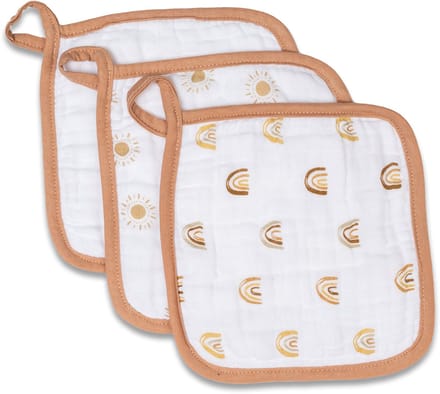 Mousseline washandjes - 3-pack - Rainbow & Sun