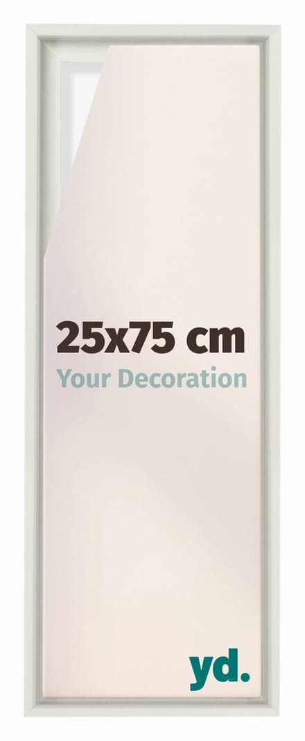 yd, Baklijst 25x75 cm Wit Mat - Lijst voor Canvasdoek - MDF Lyon