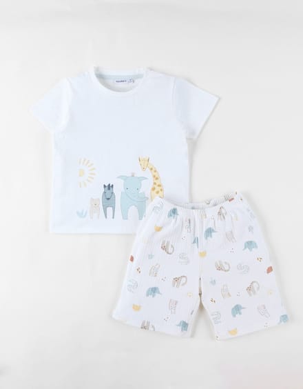 Noukie's - Pyjama - Jersey - Dieren - Korte mouw - 4 jaar 104