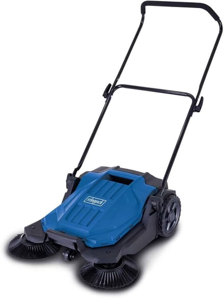 Veegmachine - Handveger - Opritten Reinigen - 3 Borstel Systeem - 65 cm Veegbreedte - Grijs